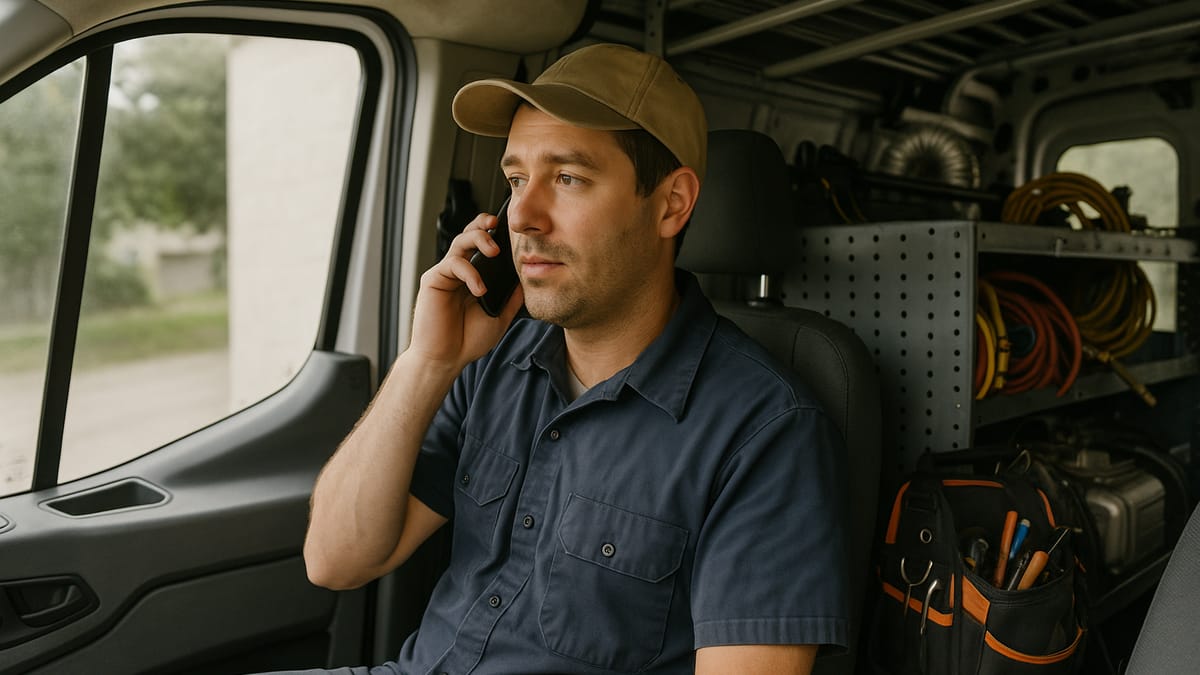 Editorial photo inside a working hvac business